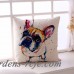 Miracille Square 18 "French Bulldog impreso sofá decorativo Mantas Cojines Almohadas mascotas Perros al aire libre decoración de la Sala ali-76444957
